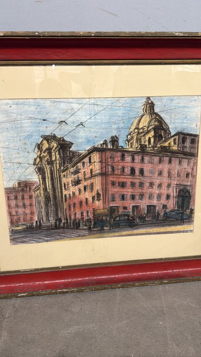 Drawing center of Rome 1964, Belau, 91x84cm