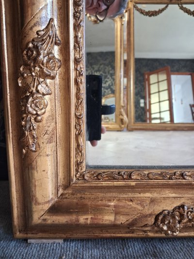 XIX 126 x 85 mirror with Louis XV pediment