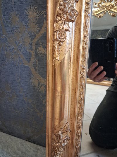 XIX 126 x 85 mirror with Louis XV pediment