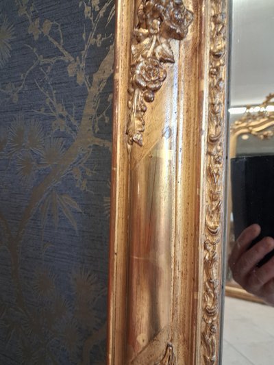 XIX 126 x 85 mirror with Louis XV pediment