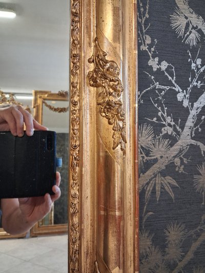 XIX 126 x 85 mirror with Louis XV pediment