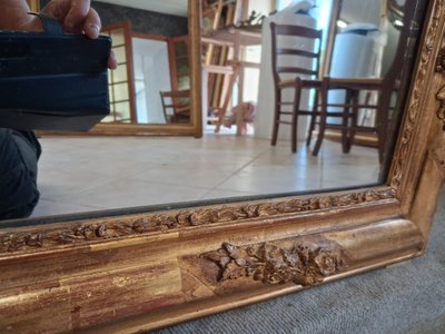 XIX 126 x 85 mirror with Louis XV pediment