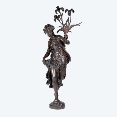 Mathurin Moreau (1822-1912), "Flore", Tortenständer aus Bronze, XIX.