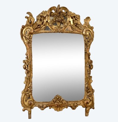 Large Provençal mirror in gilded wood 18th century