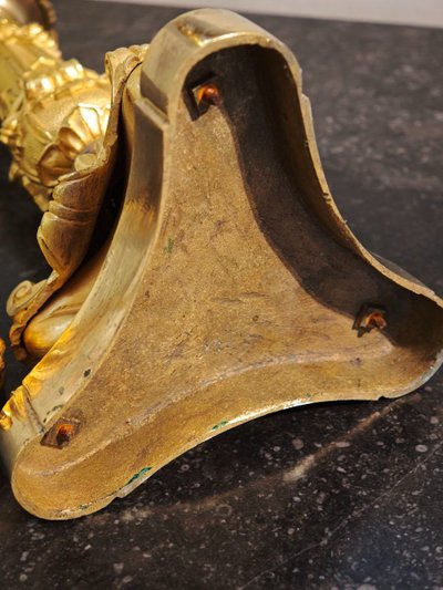 Pair of Restauration-period ormolu torches, circa 1830.