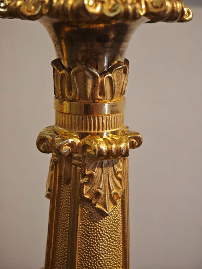 Pair of Restauration-period ormolu torches, circa 1830.