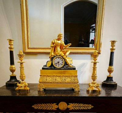 Pair of Restauration-period ormolu torches, circa 1830.
