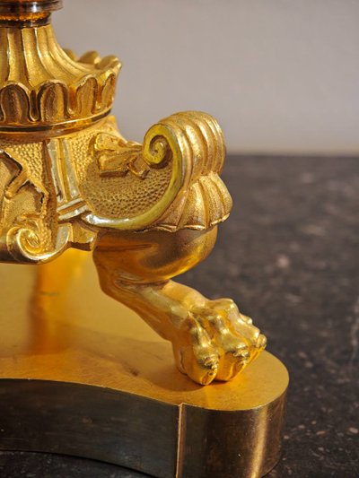 Pair of Restauration-period ormolu torches, circa 1830.