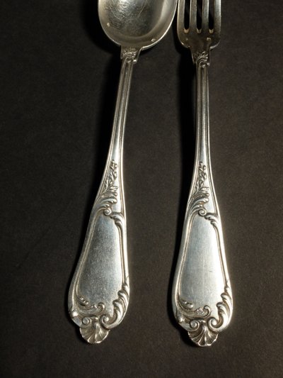 Suite de 12 couverts en argent massif par Henri Soufflot 