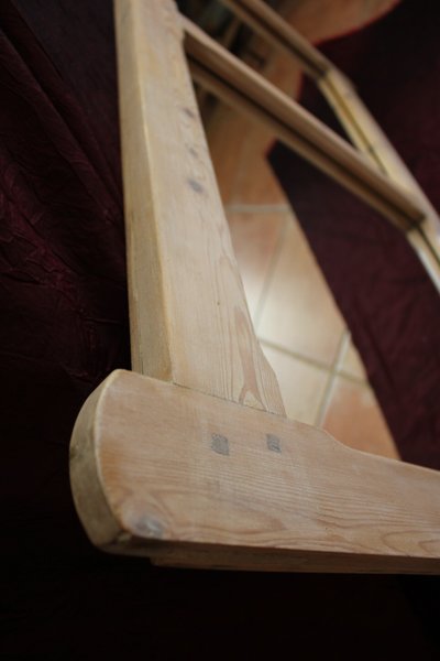 69 x 115 cm Pair of bleached waxed wood mirrors