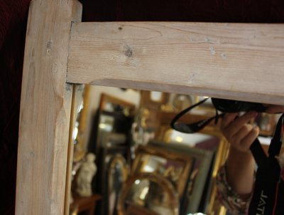 69 x 115 cm Pair of bleached waxed wood mirrors