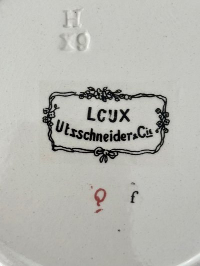 RARE SARREGUEMINES OBERNAI, ASSIETTE DESSERT (1) marked LOUX-UTZSCHNEIDER et CIE