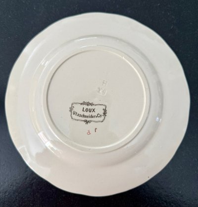 RARE SARREGUEMINES OBERNAI, ASSIETTE DESSERT(3) marked LOUX-UTZSCHNEIDER et CIE