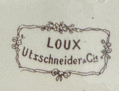 RARE SARREGUEMINES OBERNAI, ASSIETTE DESSERT(3) marked LOUX-UTZSCHNEIDER et CIE