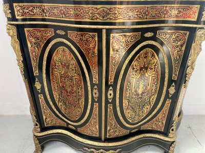 Armadio intarsiato in legno e ottone stile Boulle di Napoleone III del XIX secolo