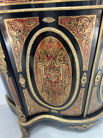 Armadio intarsiato in legno e ottone stile Boulle di Napoleone III del XIX secolo