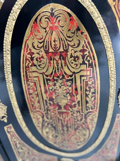 Armadio intarsiato in legno e ottone stile Boulle di Napoleone III del XIX secolo