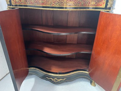 Armadio intarsiato in legno e ottone stile Boulle di Napoleone III del XIX secolo