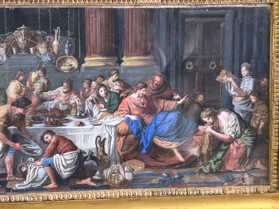 Pierre Hubert Subleyras ( 1699-1749) After, Le Repas Chez Simon Mixed Technique On Paper