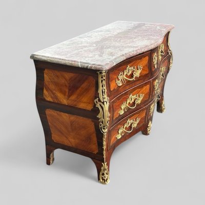Importante Commode Tombeau En Marqueterie Estampillée De P. A Galligné époque Louis XV XVIIIème