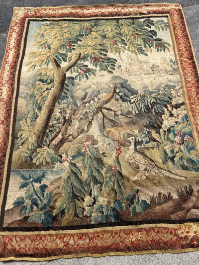 Verdure - Grande Tapisserie De La Manufacture Royale D'aubusson D'époque XVIIIème