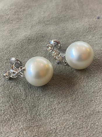 Perle und Diamanten Ohrringe, Ref 386.192