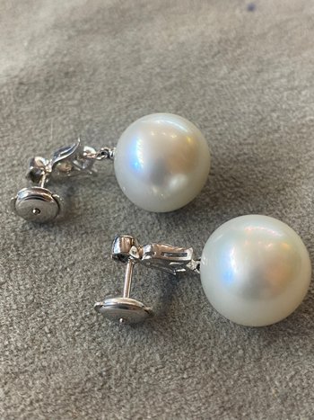Perle und Diamanten Ohrringe, Ref 386.192