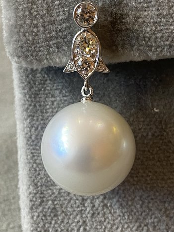 Perle und Diamanten Ohrringe, Ref 386.192