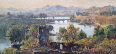 Jan KOBELL Il Vecchio - Paesaggio con rovine, un ponte e un fiume