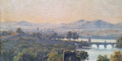 Jan KOBELL Il Vecchio - Paesaggio con rovine, un ponte e un fiume