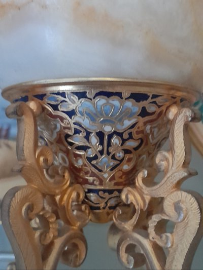 Onyx-bronze-enamel vases 19th century