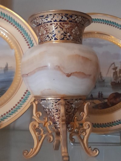 Onyx-bronze-enamel vases 19th century