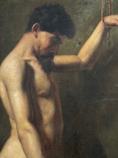 Studie eines männlichen Aktes, Atelierarbeit. Ende 19.