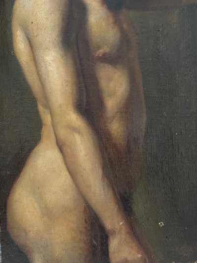 Studie eines männlichen Aktes, Atelierarbeit. Ende 19.