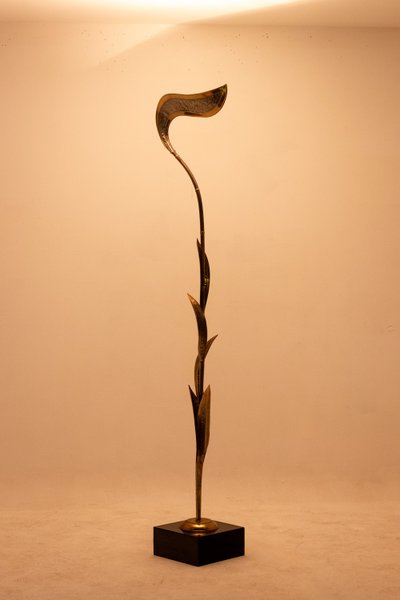 Maison Honoré. Lampada da terra in ottone dorato. Circa 1970. LS5915539M