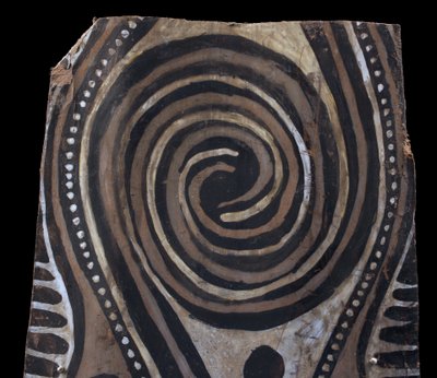 Bemalte Rinde, Ozeanische Kunst, Frühe Kunst, Stammeskunst, Gemälde, Ozeanien, Pazifik, 110 cm