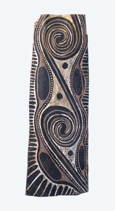 Bemalte Rinde, Ozeanische Kunst, Frühe Kunst, Stammeskunst, Gemälde, Ozeanien, Pazifik, 110 cm