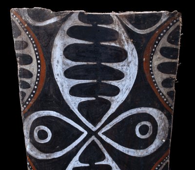 Bemalte Rinde, Ozeanische Kunst, Frühe Kunst, Stammeskunst, Gemälde, Ozeanien, Pazifik, 82 cm