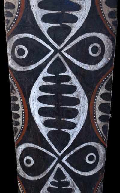 Bemalte Rinde, Ozeanische Kunst, Frühe Kunst, Stammeskunst, Gemälde, Ozeanien, Pazifik, 82 cm