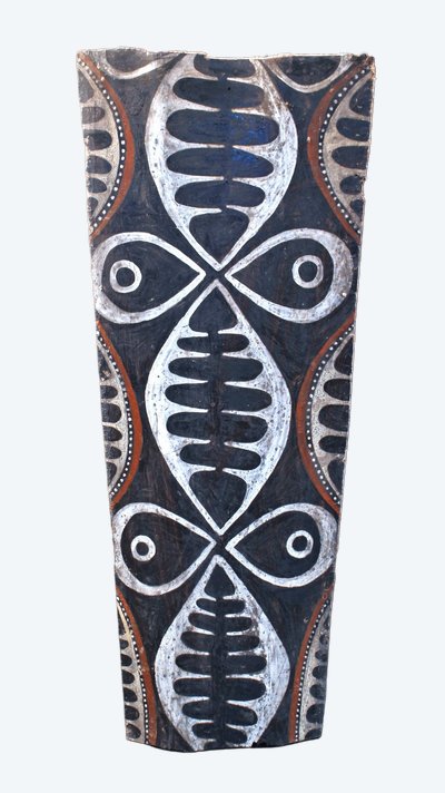 Bemalte Rinde, Ozeanische Kunst, Frühe Kunst, Stammeskunst, Gemälde, Ozeanien, Pazifik, 82 cm