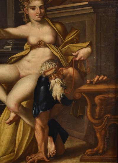 Aristotle And Phyllis, Bartholomäus Spranger (antwerp, 1546 – Prague, 1611)