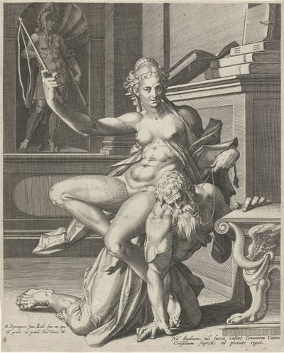Aristotle And Phyllis, Bartholomäus Spranger (antwerp, 1546 – Prague, 1611)