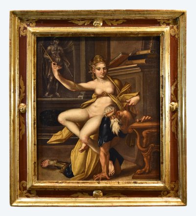 Aristotle And Phyllis, Bartholomäus Spranger (antwerp, 1546 – Prague, 1611)