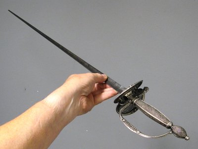 18th Century Court Sword. Silver mounting.