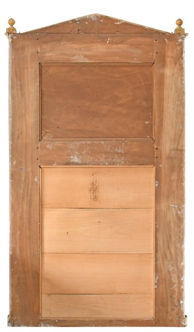 Trumeau en bois peint et décoré d'une huile sur panneau 