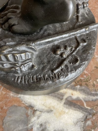 Scultura in bronzo, Fauno musicale firmato Thyllmann – XIX secolo