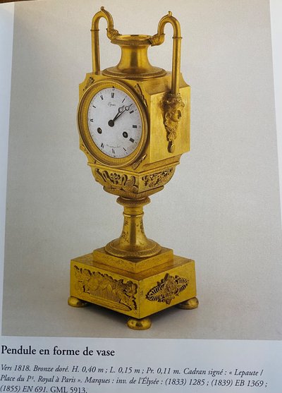 Early 19th Century Chiseled And Gilt Bronze Vase Clock Signed Chevillad Rosier In Paris