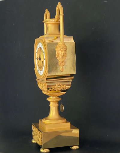 Early 19th Century Chiseled And Gilt Bronze Vase Clock Signed Chevillad Rosier In Paris