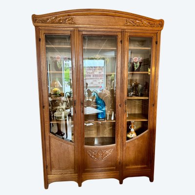 Bibliothèque -Vitrine Art Nouveau attribuée Gauthier Poinsignon