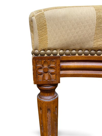 2x sedie a medaglione Luigi XVI - XIX secolo - Colore crema/miele